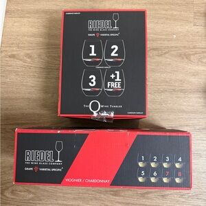 Brand new reidel Chardonnay & Merlot stemless glasses